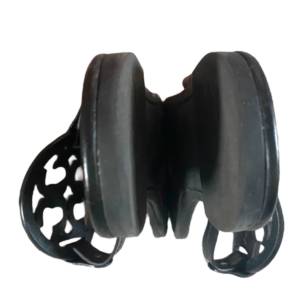 Tory Burch Leather Logo Miller Thong Sandals Sz 9 Black Leather - Picture 3 of 8